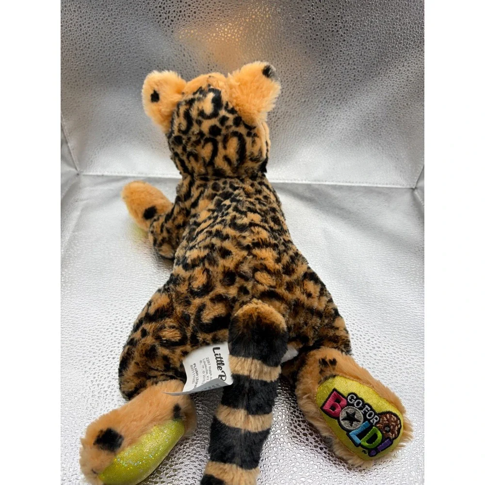 Kellytoy Brownie Brite Plush Leopard Go For Bold Yellow Glitter Paws 8201110283